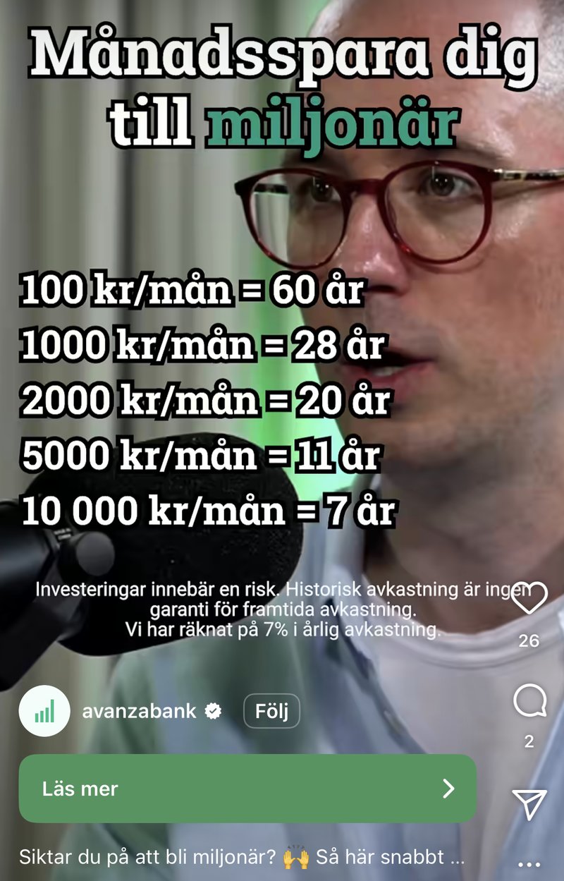 Foto: Skärmavbild Avanza/Instagram